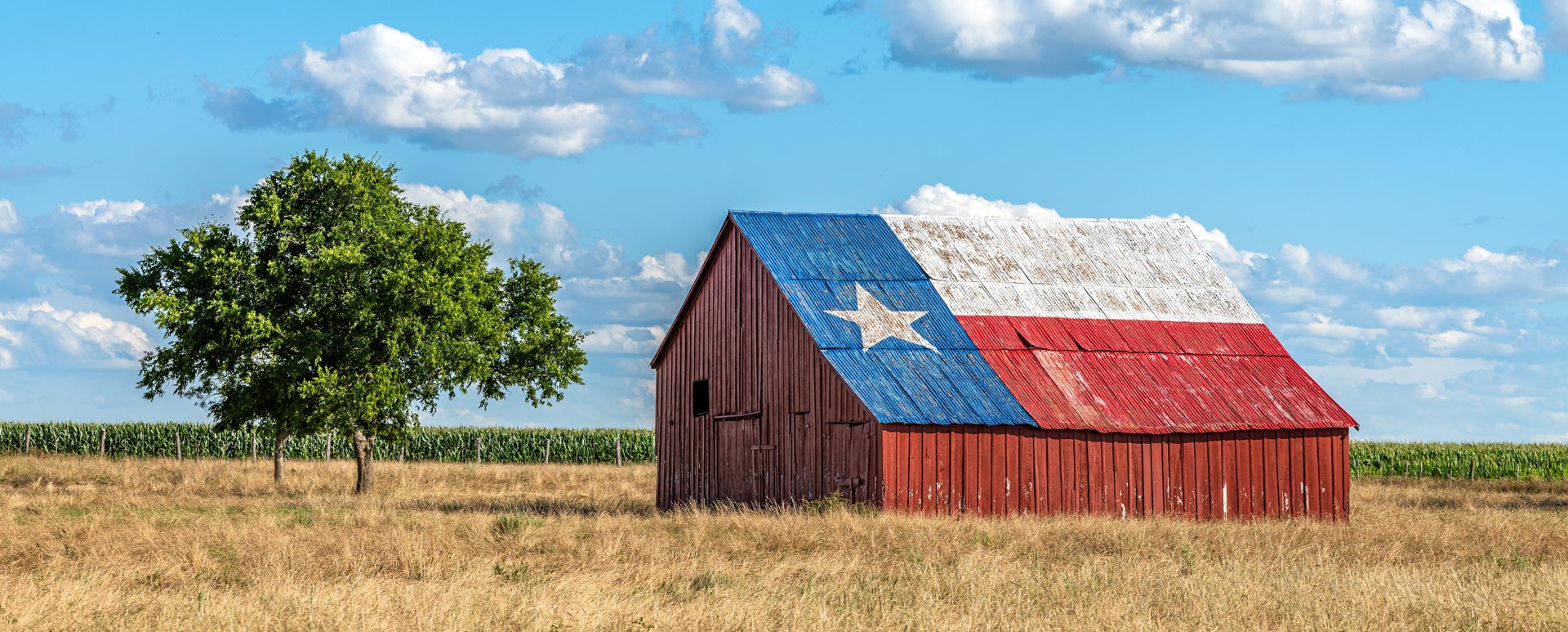 Barn with Texas Flag